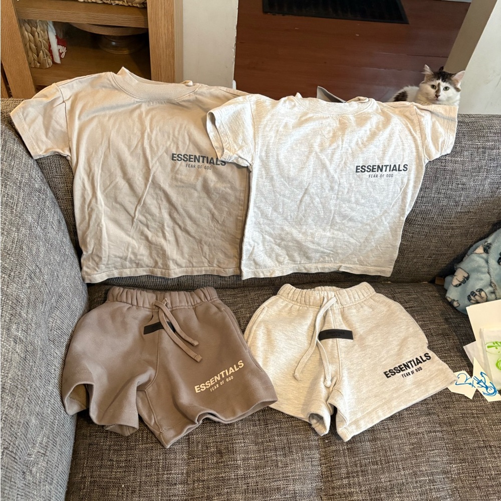 Essentials gray and Tan short Sets 4/5 XS
